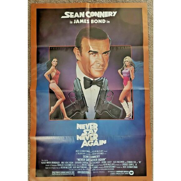 1983 Never Say Never Again Movie Poster 27 x 41 James Bond 007 Sean Connery PS14